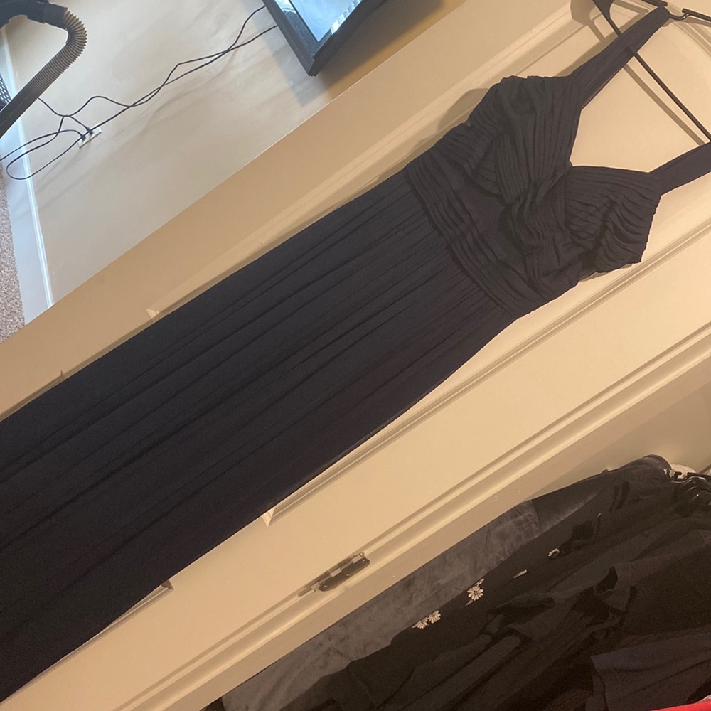 Formal Floor Length Navy Blue Dress